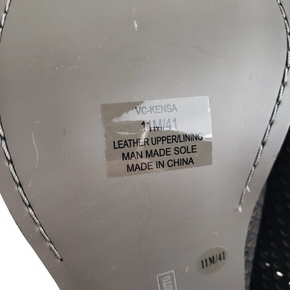 Vince Camuto Kensa Peep Toe Heeled Booties Black Perforated Low Side Size 11 - Picture 4 of 13